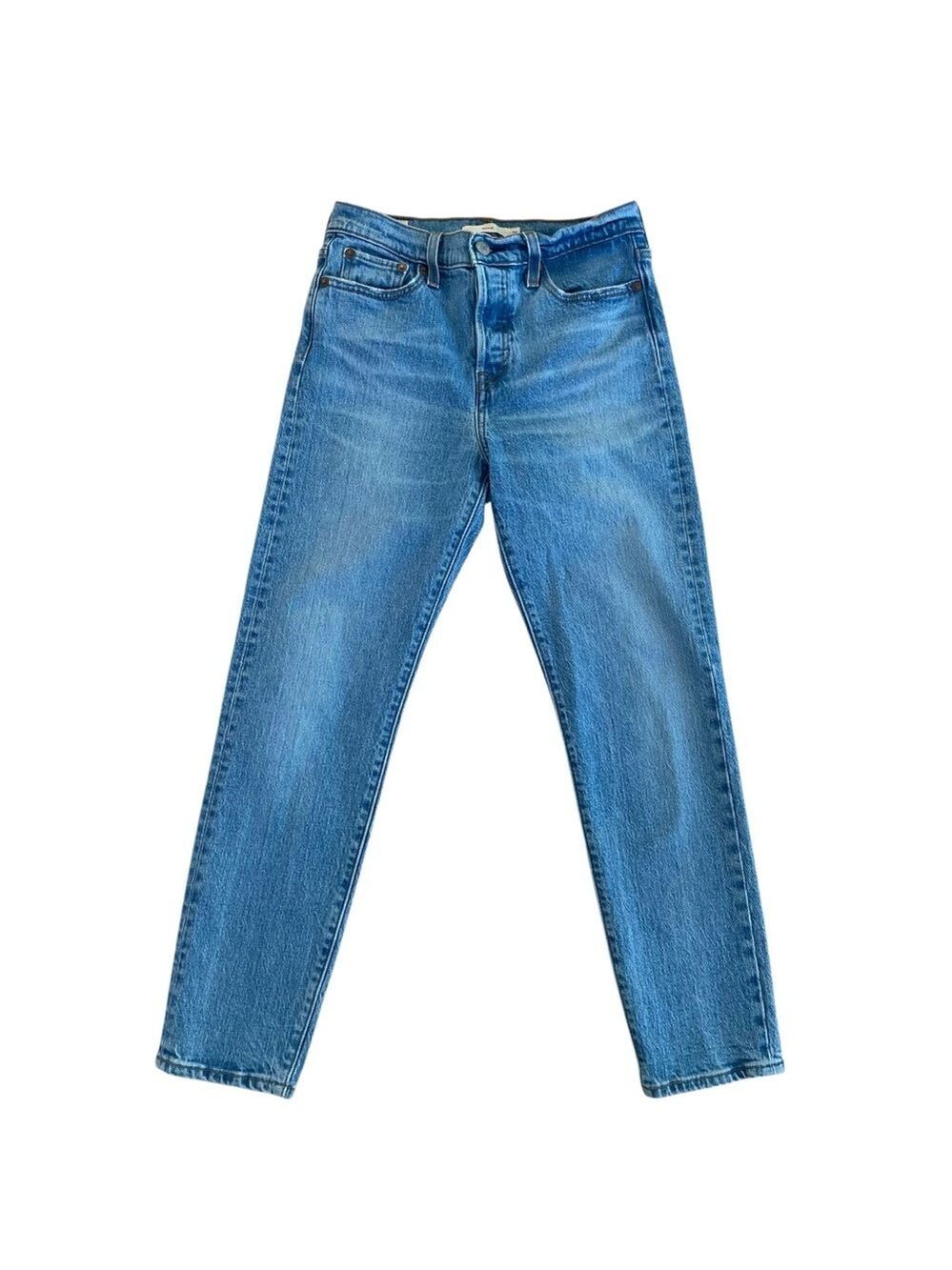 Levi’s premium wedgie jeans button fly high rise lightly distressed in size 26